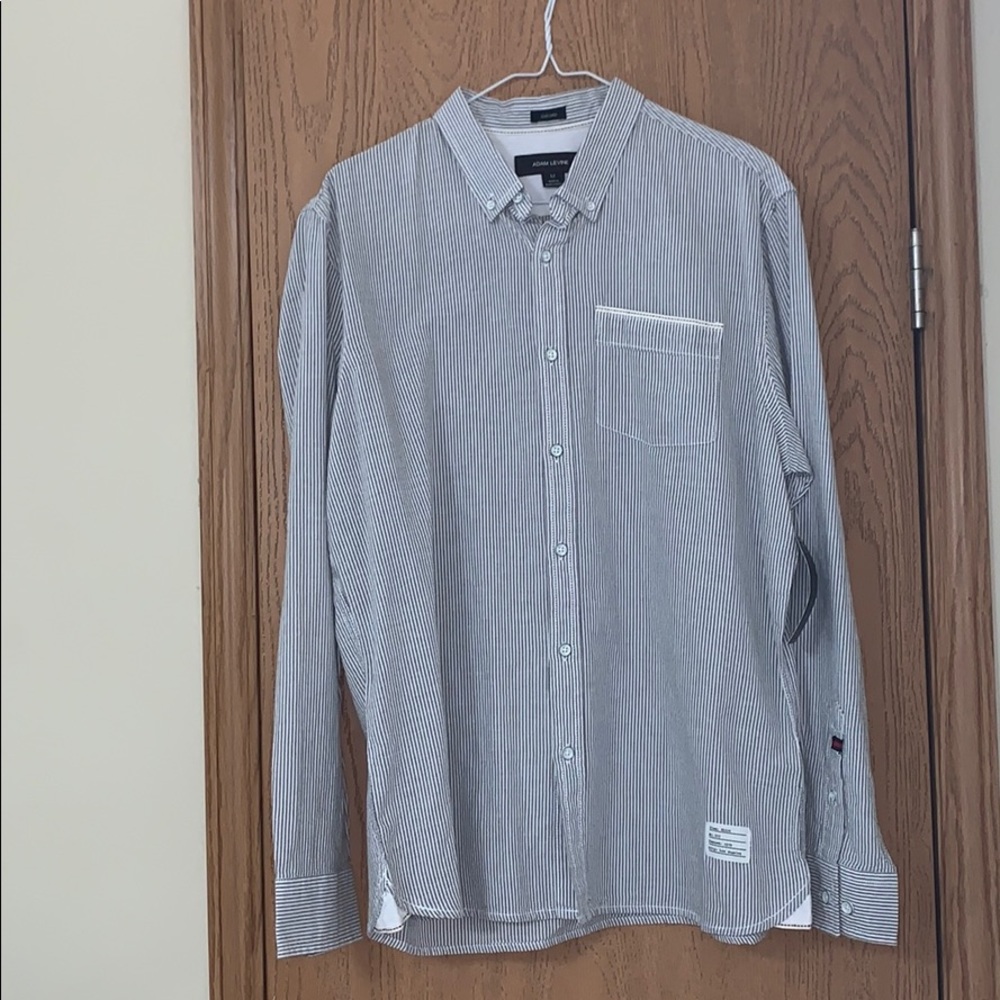 Medium Adam Levine oxford button stripe shirt NWT